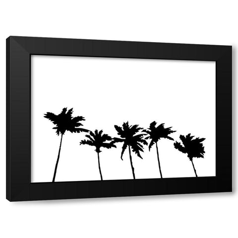 Palms White Black Modern Wood Framed Art Print with Double Matting by 1x Studio II