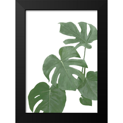 Monstera Aqua 03 Black Modern Wood Framed Art Print by 1x Studio II