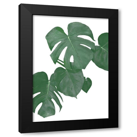 Monstera Aqua 01 Black Modern Wood Framed Art Print by 1x Studio II