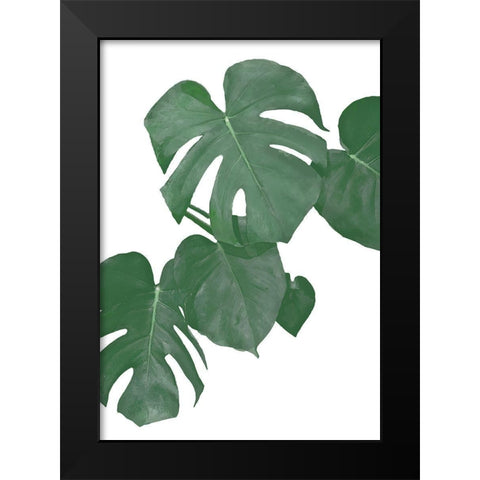 Monstera Aqua 01 Black Modern Wood Framed Art Print by 1x Studio II
