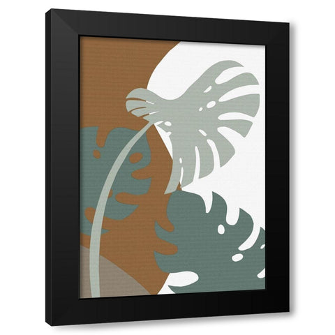 Monstera Cut Out 03 Black Modern Wood Framed Art Print with Double Matting by 1x Studio II