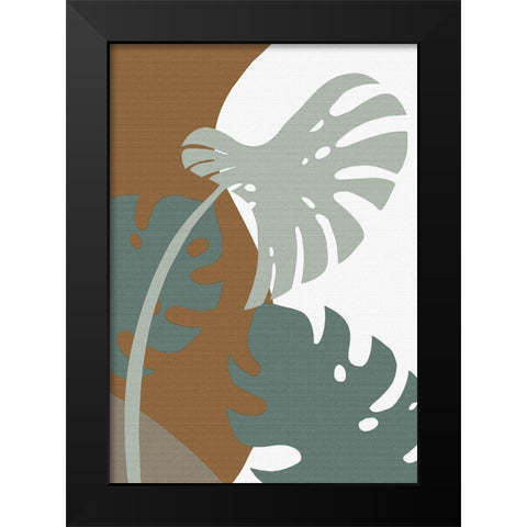 Monstera Cut Out 03 Black Modern Wood Framed Art Print by 1x Studio II
