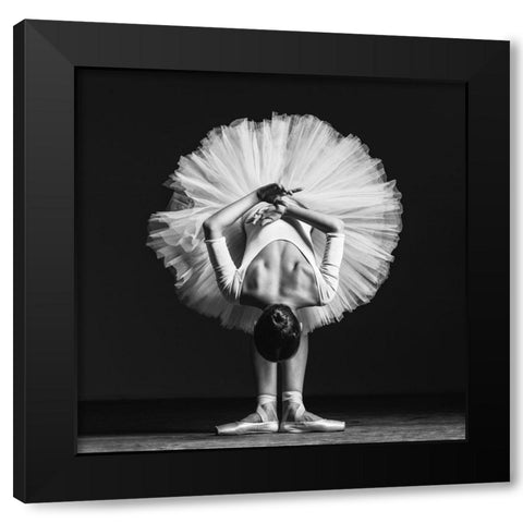 Ballerina At Class Black Modern Wood Framed Art Print with Double Matting by Yakovlev, Alexander