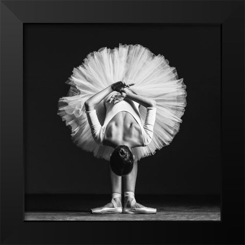 Ballerina At Class Black Modern Wood Framed Art Print by Yakovlev, Alexander