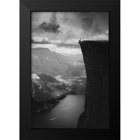 Over The Abyss Black Modern Wood Framed Art Print by Jikharev, Alexander
