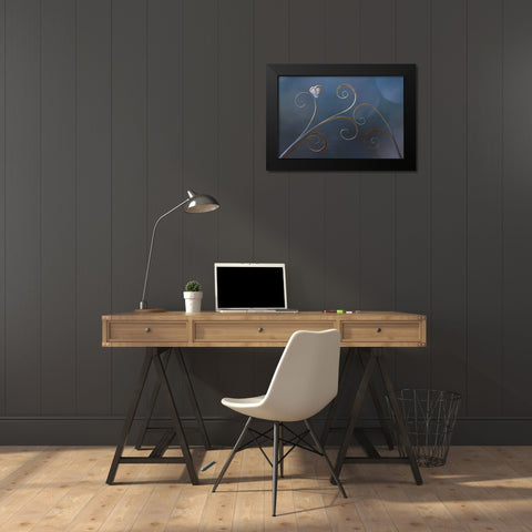Curve Black Modern Wood Framed Art Print by Pamungkas, Edy