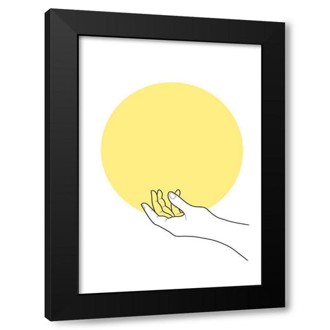 Sun in Hand Black Modern Wood Framed Art Print with Double Matting by 1x Studio II