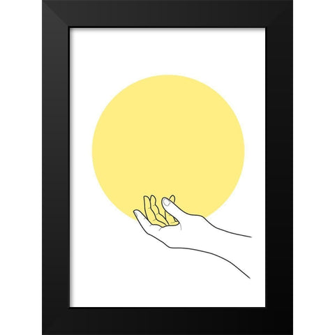 Sun in Hand Black Modern Wood Framed Art Print by 1x Studio II