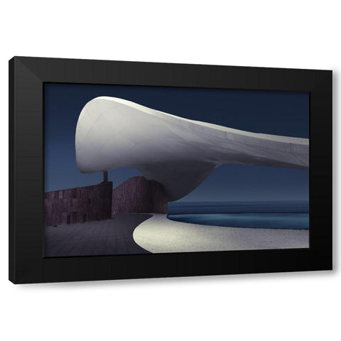 At The Seaside Of Dreams Black Modern Wood Framed Art Print by Xibiaohuang