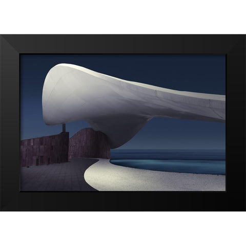 At The Seaside Of Dreams Black Modern Wood Framed Art Print by Xibiaohuang