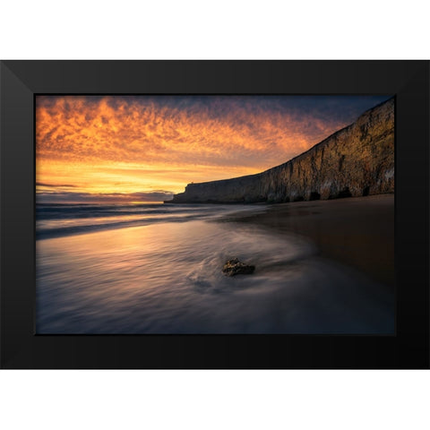 Love Is On The Way Black Modern Wood Framed Art Print by Ning, Aidong
