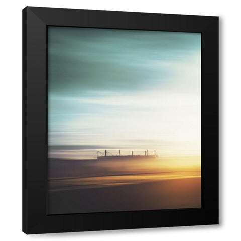 Placidity Black Modern Wood Framed Art Print with Double Matting by Hennen, Marcus