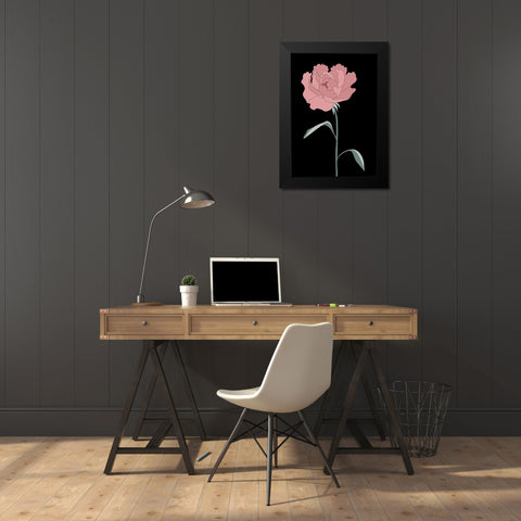 Peony 01 Black Modern Wood Framed Art Print by 1x Studio II