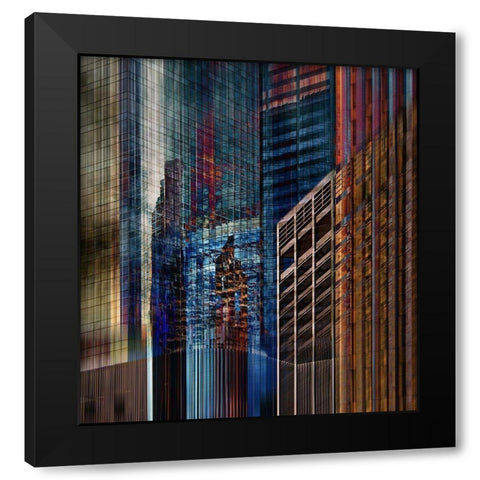 Urban Abstract Ii Black Modern Wood Framed Art Print with Double Matting by Labagnara, Roxana