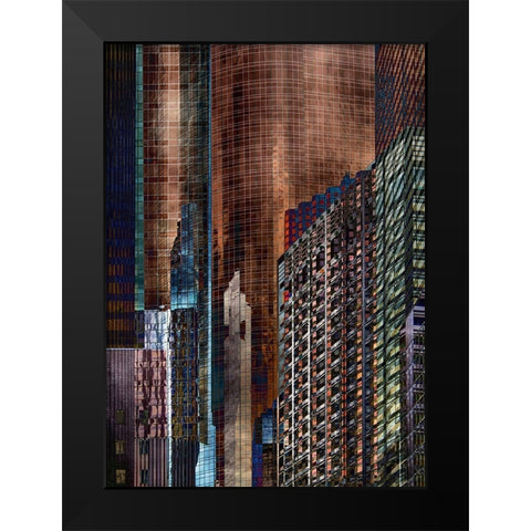 Urban Abstract Black Modern Wood Framed Art Print by Labagnara, Roxana