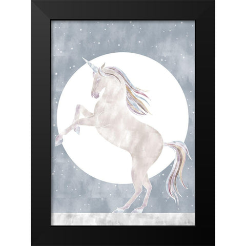 Rising Unicorn Black Modern Wood Framed Art Print by 1x Studio II