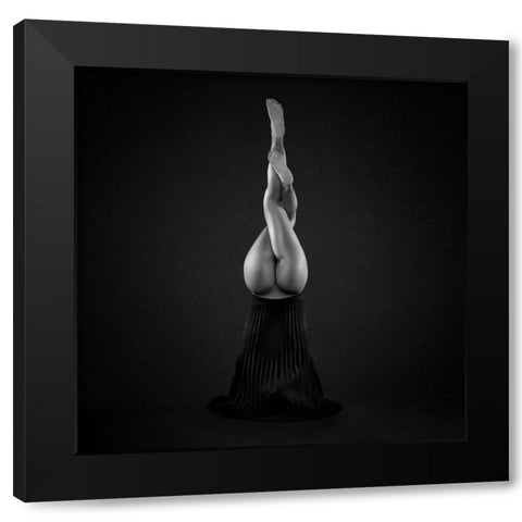 Yogin Black Modern Wood Framed Art Print with Double Matting by Paule, Tomas