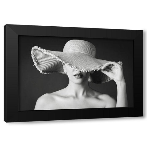 Maryam Black Modern Wood Framed Art Print with Double Matting by Maryamshaygan