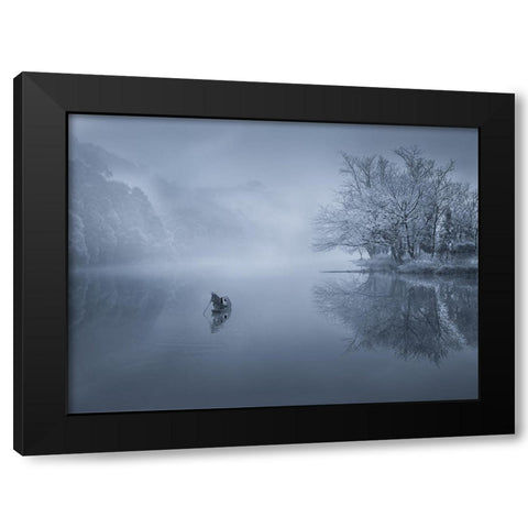 Sailing To The Fog Black Modern Wood Framed Art Print with Double Matting by Guoji