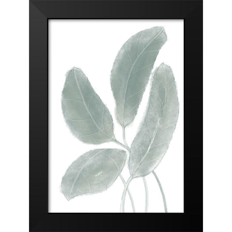 Leaves Watercolor 02 Black Modern Wood Framed Art Print by 1x Studio II