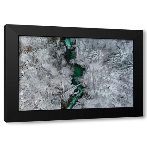 Blejski Vintgar, Slovenia Black Modern Wood Framed Art Print with Double Matting by Kravanja, Jure