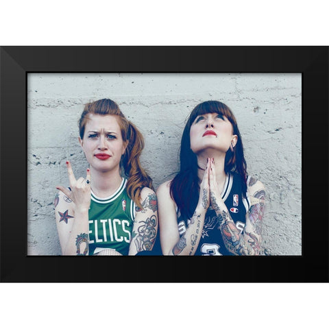 Diavolo E Acquasanta Black Modern Wood Framed Art Print by Serra, Damiano