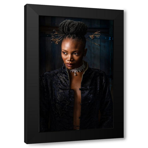 Blue Princess 2 Black Modern Wood Framed Art Print by Galon Ma, Derek