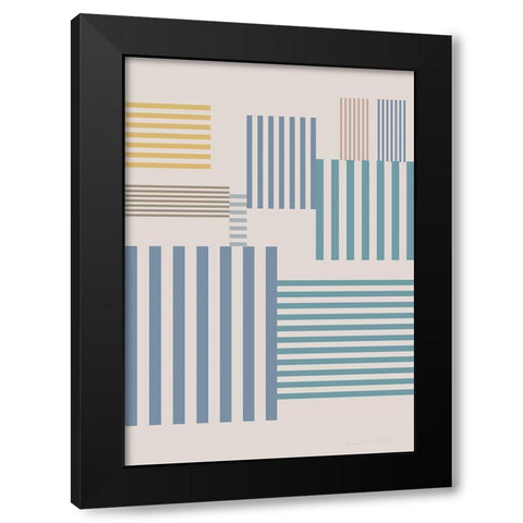Squares Black Modern Wood Framed Art Print by 1x Studio II