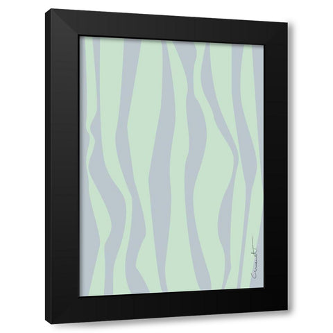 Wavy Stripes Black Modern Wood Framed Art Print with Double Matting by 1x Studio II