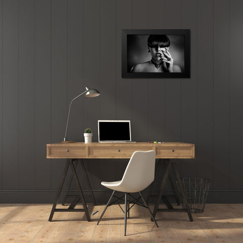 Luxury Black Modern Wood Framed Art Print by Tambe, Peppe