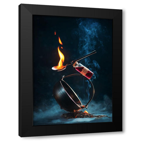Fire Breath Potion Black Modern Wood Framed Art Print by Belenko, Dina