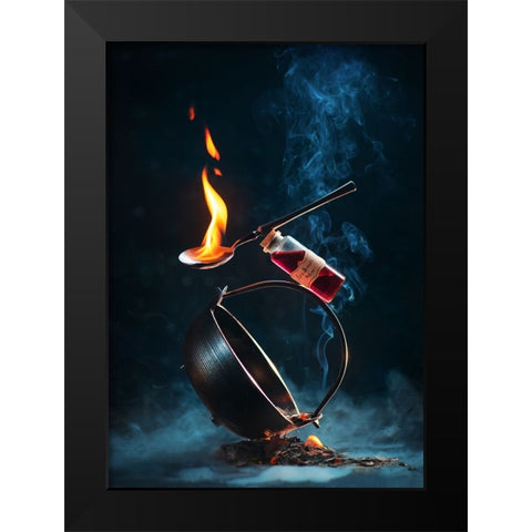 Fire Breath Potion Black Modern Wood Framed Art Print by Belenko, Dina