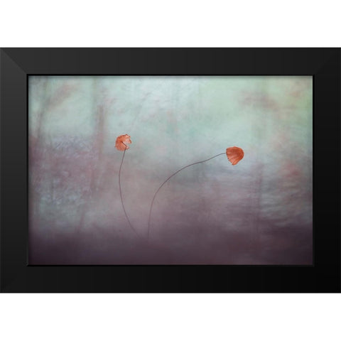 Little Mushrooms Black Modern Wood Framed Art Print by Gapur Dayak, Abdul