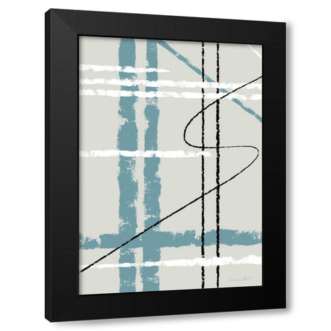 Messy Lines Black Modern Wood Framed Art Print by 1x Studio II