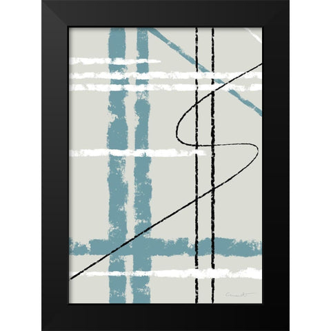 Messy Lines Black Modern Wood Framed Art Print by 1x Studio II