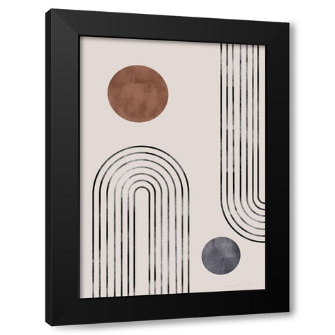 Archs And Buds Black Modern Wood Framed Art Print by 1x Studio II