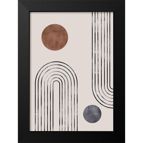 Archs And Buds Black Modern Wood Framed Art Print by 1x Studio II