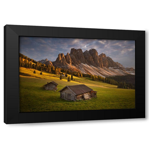 Alpine Evening Black Modern Wood Framed Art Print with Double Matting by Rericha, Daniel
