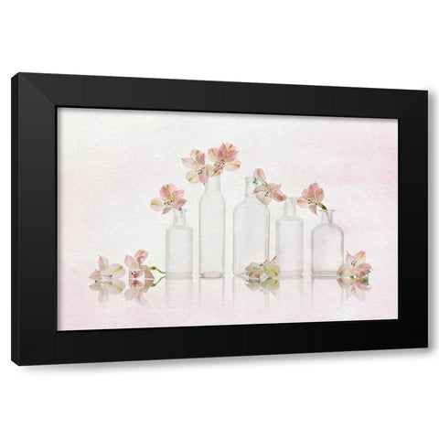 Peruvian-Lily Gethering Black Modern Wood Framed Art Print by Jacobs, Lydia