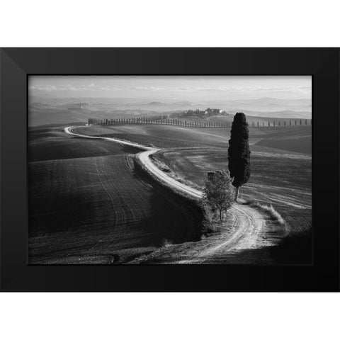 Morning In The Field Black Modern Wood Framed Art Print by Anton, Rostovskiy