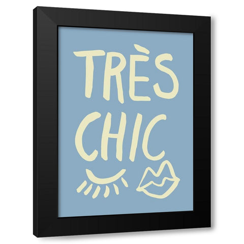 TrAus Chic Blue Black Modern Wood Framed Art Print with Double Matting by 1x Studio