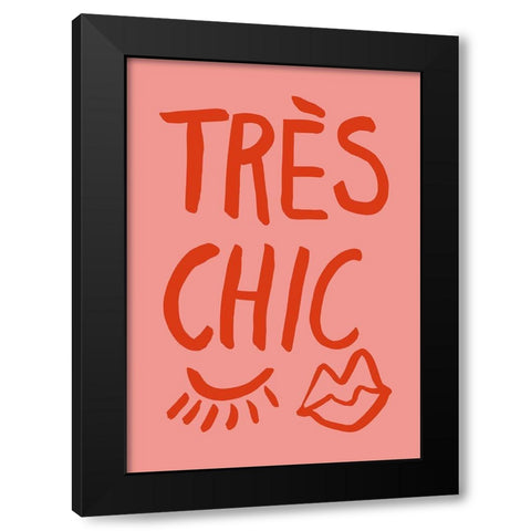 Traus Chic Pink Black Modern Wood Framed Art Print with Double Matting by 1x Studio