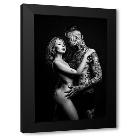 Sara And Fogo Black Modern Wood Framed Art Print with Double Matting by Krystynek MQEP, Martin