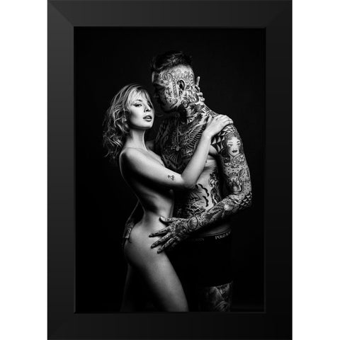 Sara And Fogo Black Modern Wood Framed Art Print by Krystynek MQEP, Martin