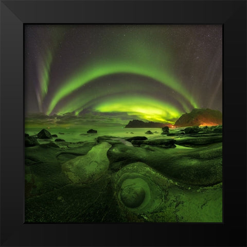 Green Eye Black Modern Wood Framed Art Print by Smid Master, Jan