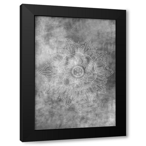 Mandala Smokey Black Modern Wood Framed Art Print with Double Matting by 1x Studio II