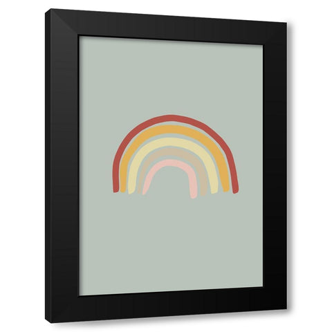 Rainbow Green Black Modern Wood Framed Art Print with Double Matting by 1x Studio