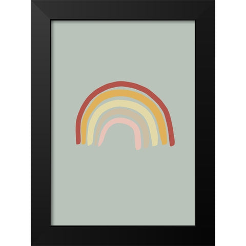 Rainbow Green Black Modern Wood Framed Art Print by 1x Studio