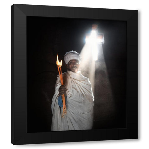 The Monk Black Modern Wood Framed Art Print with Double Matting by Luis Duran, Juan