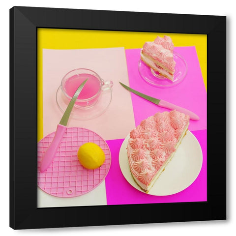 Pink Mood Black Modern Wood Framed Art Print by Gromova, Elena